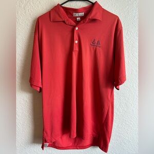 PETER MILLAR Red Fauntleroy Cup Embroidered Golf Polo Men’s Large - Limited